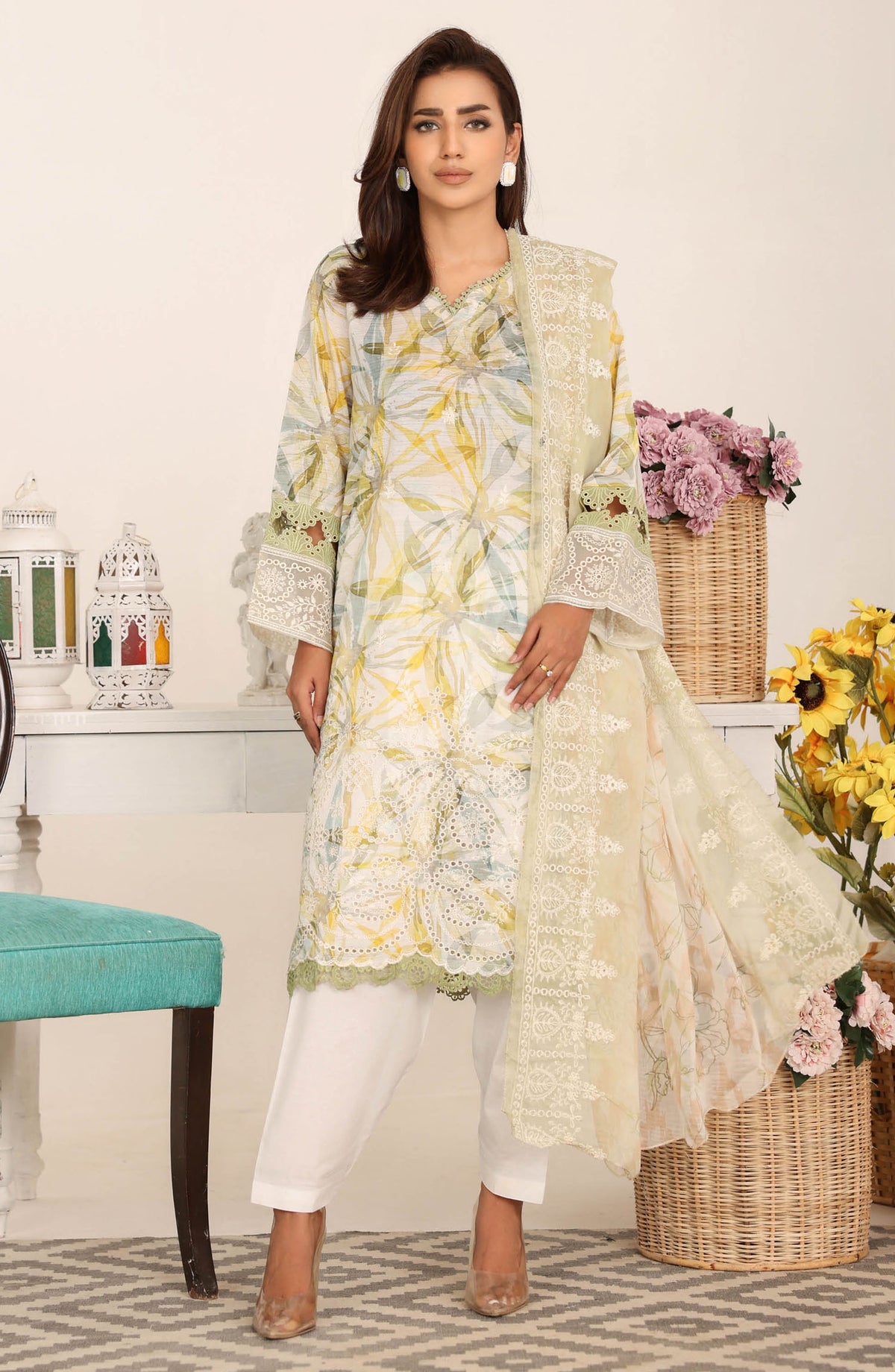 Nawal by Johra Embroidered Lawn Unstitched 3 Piece Suit - JH-873 - JH25NAW - Green - Summer Collection
