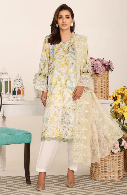 Nawal by Johra Embroidered Lawn Unstitched 3 Piece Suit - JH-873 - JH25NAW - Green - Summer Collection