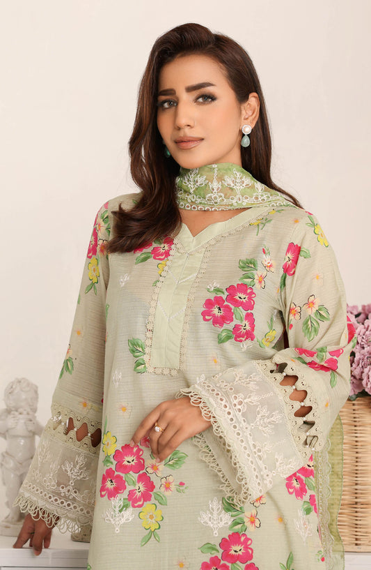 Nawal by Johra Embroidered Lawn Unstitched 3 Piece Suit - JH-869 - JH25NAW - Green - Summer Collection