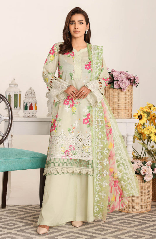 Nawal by Johra Embroidered Lawn Unstitched 3 Piece Suit - JH-869 - JH25NAW - Green - Summer Collection