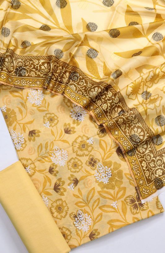 Nayab Subrang by Amna Khadija Printed Lawn Unstitched 3 Piece Suit - Design-10 - AM25RUN - Yellow - Summer Collection