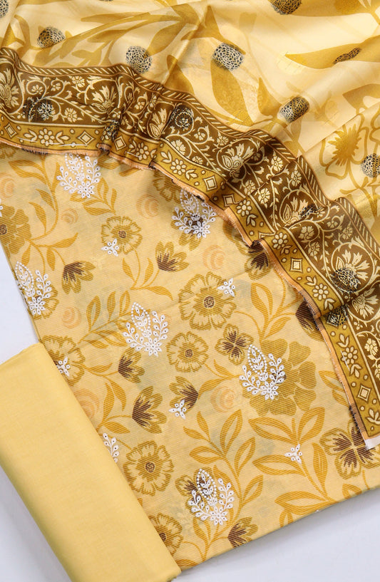 Nayab Subrang by Amna Khadija Printed Lawn Unstitched 3 Piece Suit - Design-10 - AM25RUN - Yellow - Summer Collection