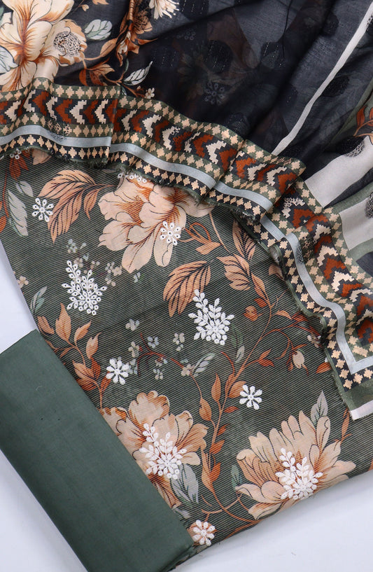 Nayab Subrang by Amna Khadija Printed Lawn Unstitched 3 Piece Suit - Design-09 - AM25RUN - Green - Summer Collection