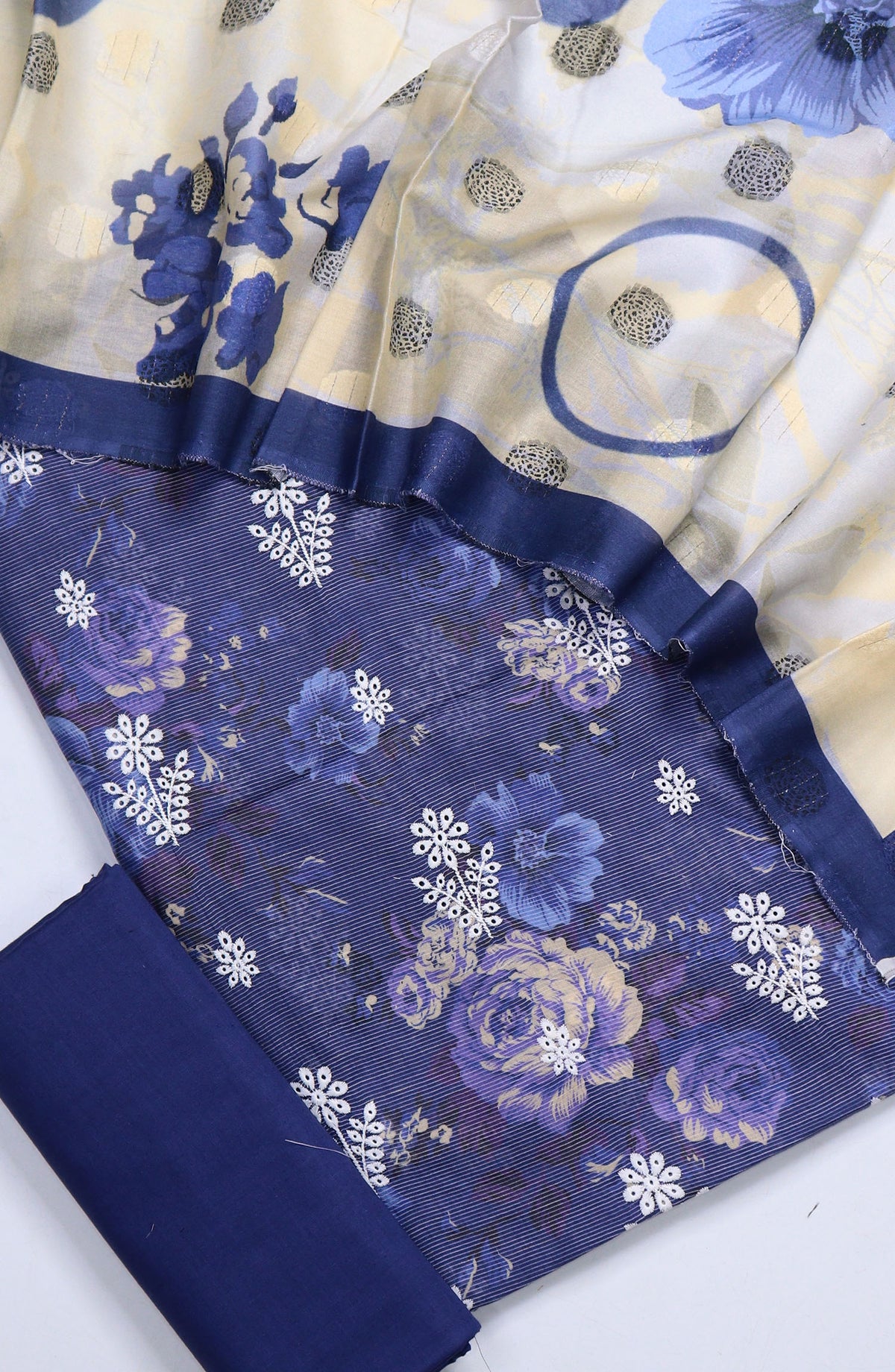 Nayab Subrang by Amna Khadija Printed Lawn Unstitched 3 Piece Suit - Design-08 - AM25RUN - Blue - Summer Collection