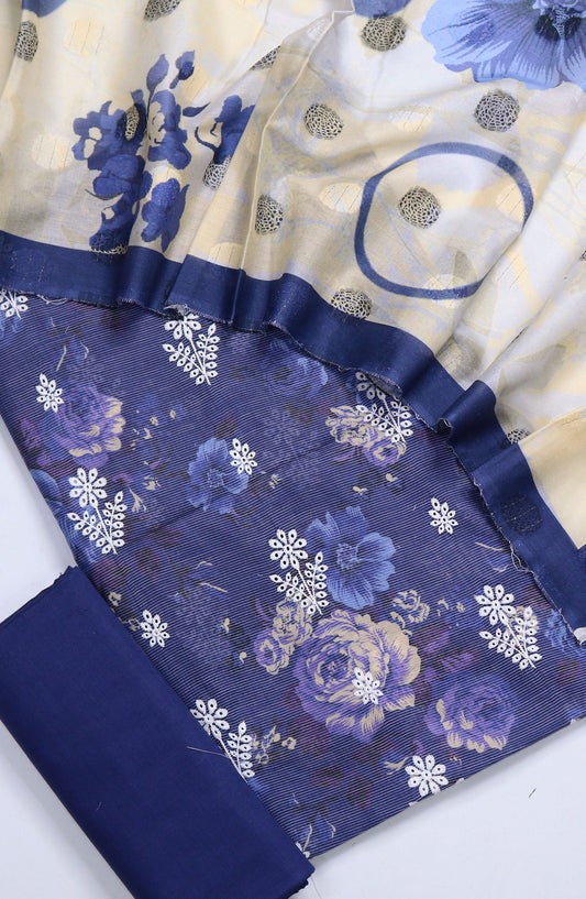 Nayab Subrang by Amna Khadija Printed Lawn Unstitched 3 Piece Suit - Design-08 - AM25RUN - Blue - Summer Collection