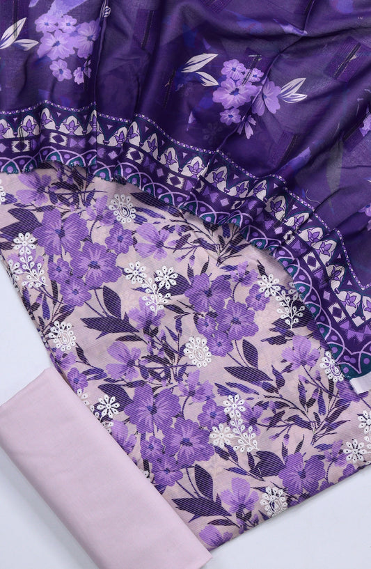 Nayab Subrang by Amna Khadija Printed Lawn Unstitched 3 Piece Suit - Design-07 - AM25RUN - Purple - Summer Collection