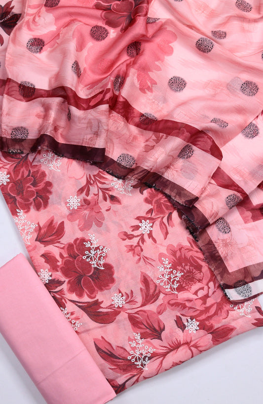 Nayab Subrang by Amna Khadija Printed Lawn Unstitched 3 Piece Suit - Design-06 - AM25RUN - Pink - Summer Collection