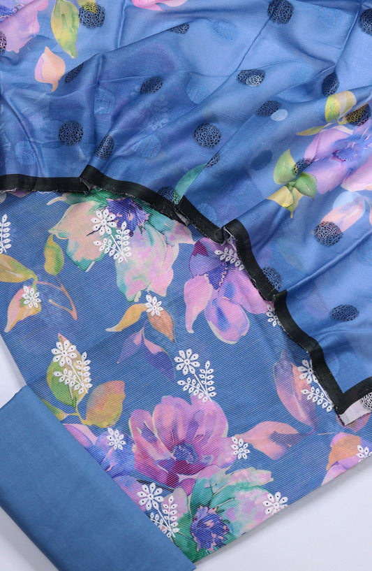 Nayab Subrang by Amna Khadija Printed Lawn Unstitched 3 Piece Suit - Design-03 - AM25RUN - Blue - Summer Collection