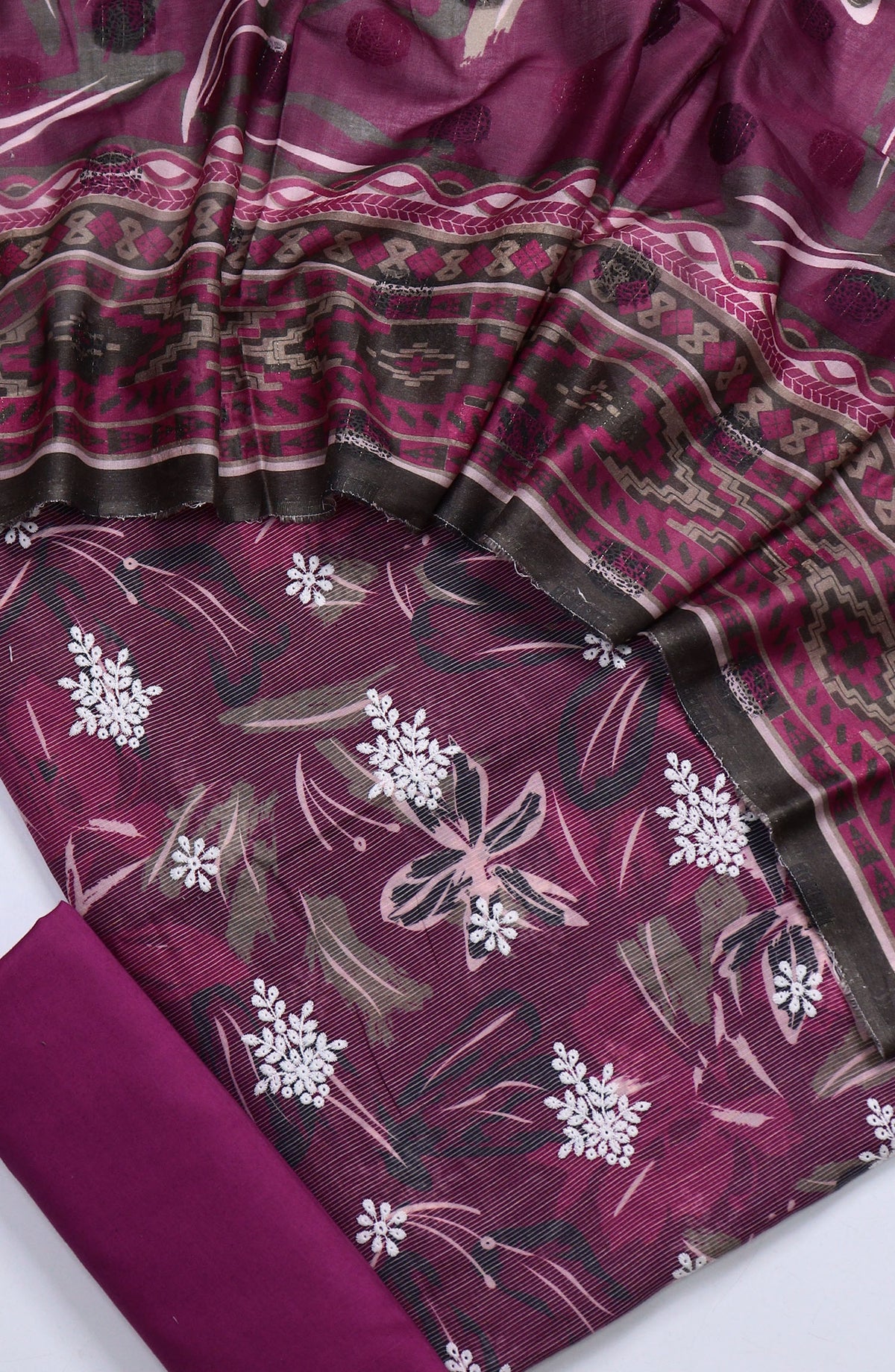 Nayab Subrang by Amna Khadija Printed Lawn Unstitched 3 Piece Suit - Design-01 - AM25RUN - Purple - Summer Collection