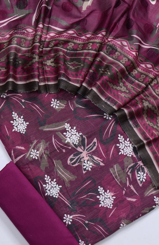 Nayab Subrang by Amna Khadija Printed Lawn Unstitched 3 Piece Suit - Design-01 - AM25RUN - Purple - Summer Collection