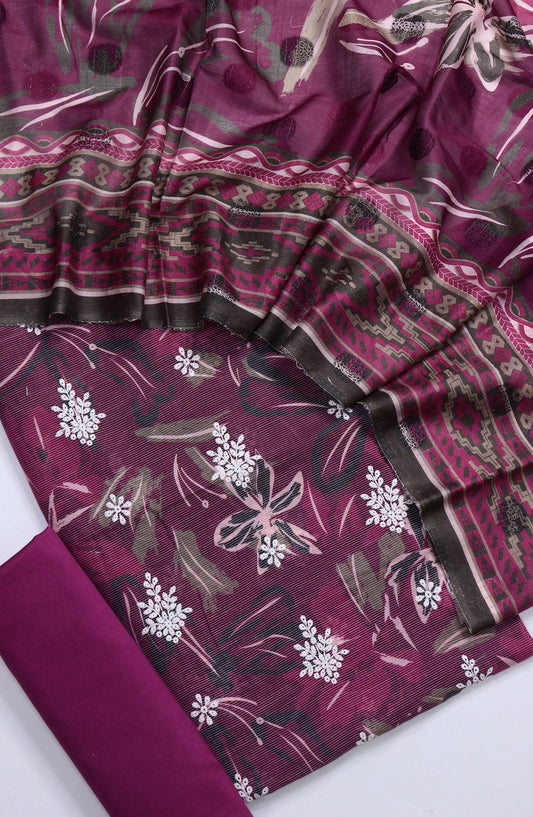 Nayab Subrang by Amna Khadija Printed Lawn Unstitched 3 Piece Suit - Design-01 - AM25RUN - Purple - Summer Collection