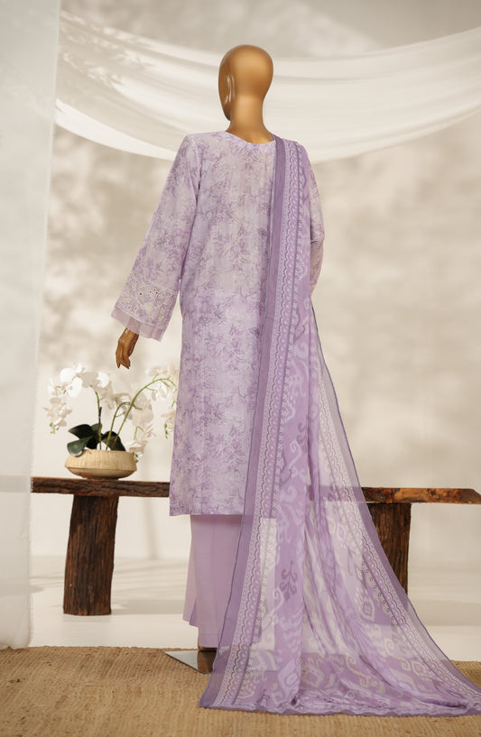 Nayab by Amna Khadija Printkari Embroidered Doria Fine Cotton Stitched 3 Piece Suit - NPED-09 - AM25NYB2 - Purple - Summer Collection