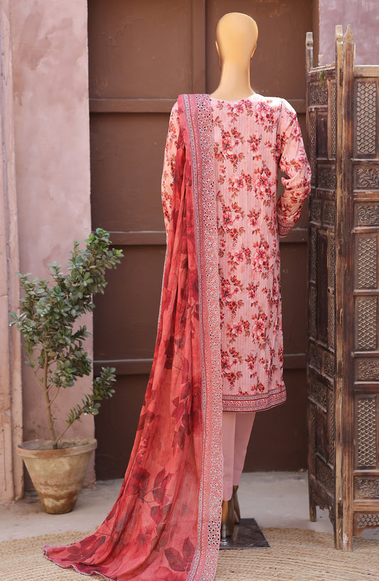 Nayab by HZ Textile Embroidered Lawn Unstitched 3 Piece Suit - D-10 - HZ26TAN - Pink - Summer Collection