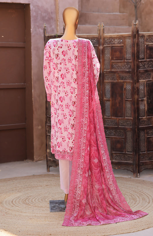 Nayab by HZ Textile Embroidered Lawn Unstitched 3 Piece Suit - D-06 - HZ26TAN - Pink - Summer Collection