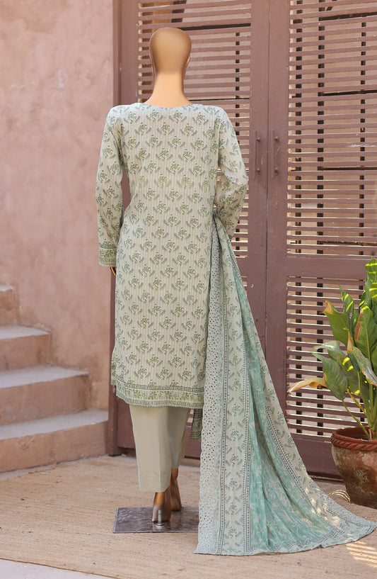 Nayab by HZ Textile Embroidered Lawn Unstitched 3 Piece Suit - D-05 - HZ26TAN - Green - Summer Collection