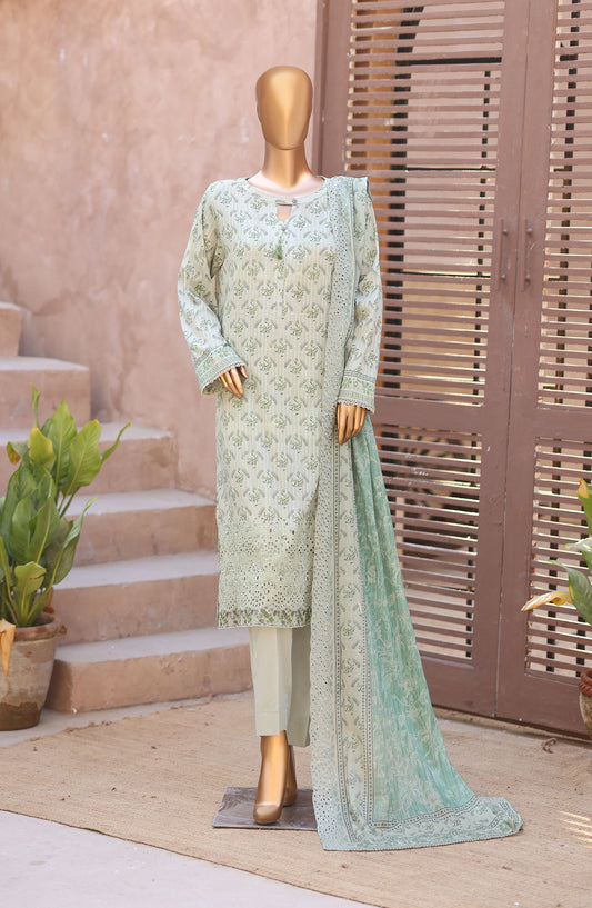 Nayab by HZ Textile Embroidered Lawn Unstitched 3 Piece Suit - D-05 - HZ26TAN - Green - Summer Collection