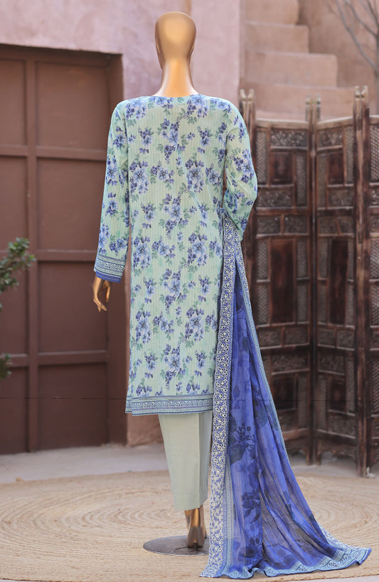 Nayab by HZ Textile Embroidered Lawn Unstitched 3 Piece Suit - D-01 - HZ26TAN - Blue - Summer Collection
