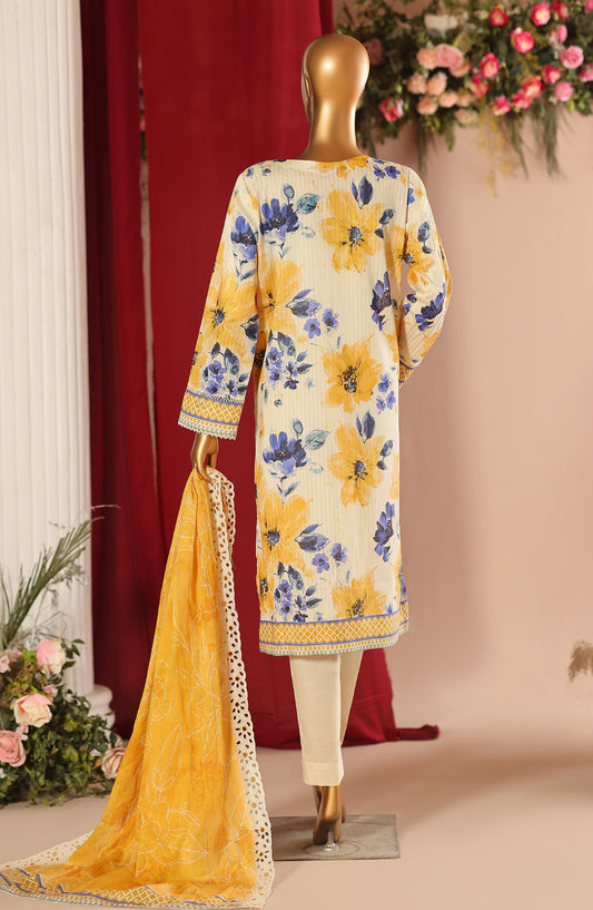 Nayab by HZ Textile Embroidered Lawn Unstitched 3 Piece Suit - Design-09 - HZ26NYB - Yellow - Summer Collection