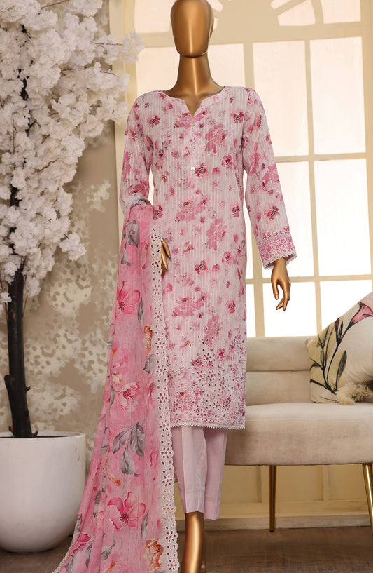 Nayab by HZ Textile Embroidered Lawn Unstitched 3 Piece Suit - Design-05 - HZ26NYB - Pink - Summer Collection
