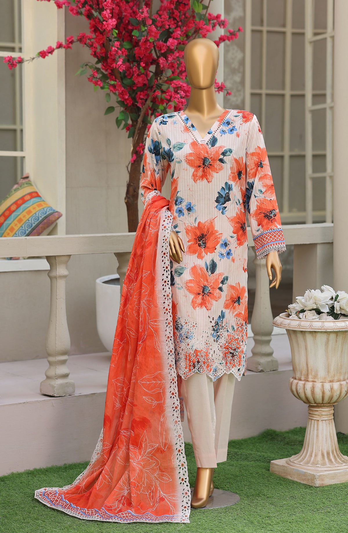 Nayab by HZ Textile Embroidered Lawn Unstitched 3 Piece Suit - Design-04 - HZ26NYB - Multi - Summer Collection