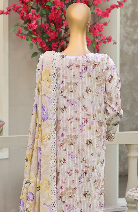 Nayab by HZ Textile Embroidered Lawn Unstitched 3 Piece Suit - Design-03 - HZ26NYB - White - Summer Collection