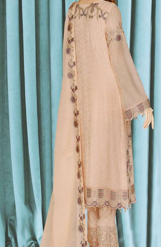 Nayab by Ramsha Luxury Embroidered Chiffon Unstitched 3 Piece Suit - N-410 - RM26NYB - Pink - Festive Collection