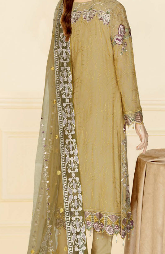 Nayab by Ramsha Luxury Embroidered Chiffon Unstitched 3 Piece Suit - N-407 - RM26NYB - Green - Festive Collection
