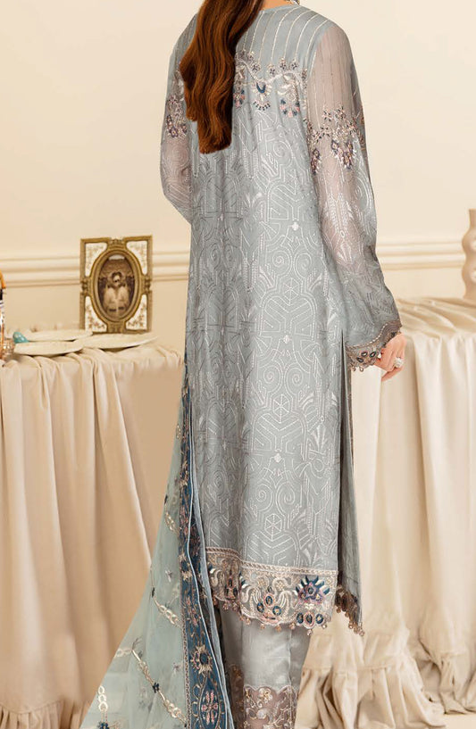 Nayab by Ramsha Luxury Embroidered Chiffon Unstitched 3 Piece Suit - N-404 - RM26NYB - Blue - Festive Collection