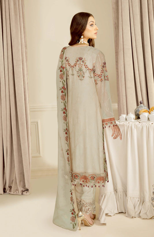 Nayab by Ramsha Luxury Embroidered Chiffon Unstitched 3 Piece Suit - N-401 - RM26NYB - Green - Festive Collection