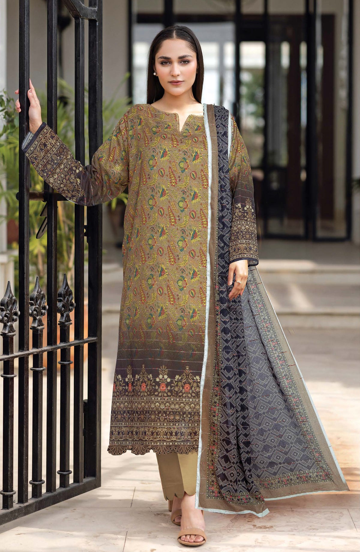 Nazneen by Johra Printed Lawn Unstitched 3 Piece Suit - JH-1217 - JH25NZN - Green - Casual Collection