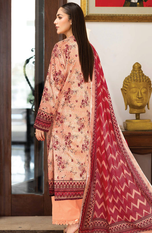 Nazneen by Johra Printed Lawn Unstitched 3 Piece Suit - JH-1209 - JH25NZN - Peach - Casual Collection