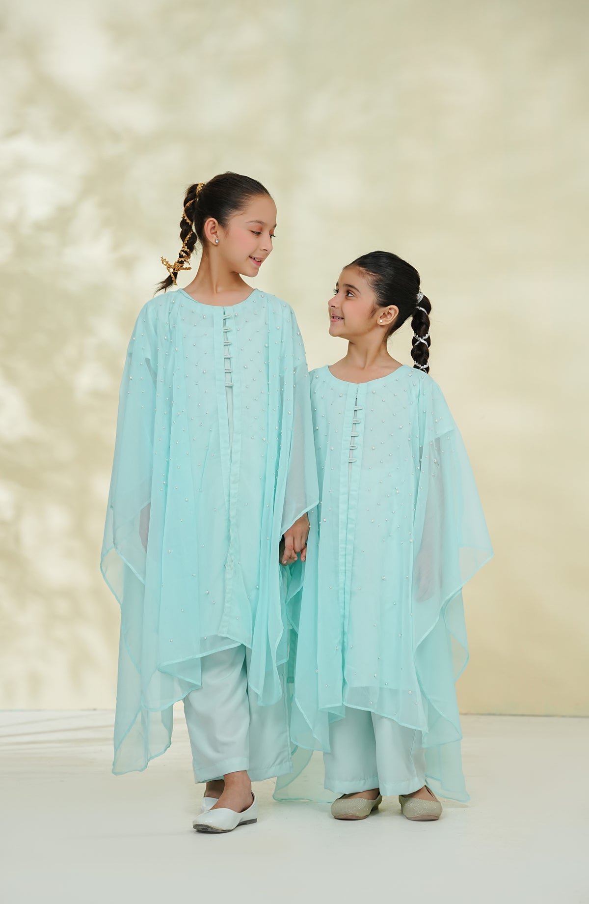 Nea & Mea ki Dosti by Amna Khadija Embroidered Chiffon Stitched 2 Piece Suit - AKNM-05 - AM26NEM - Blue - Summer Collection