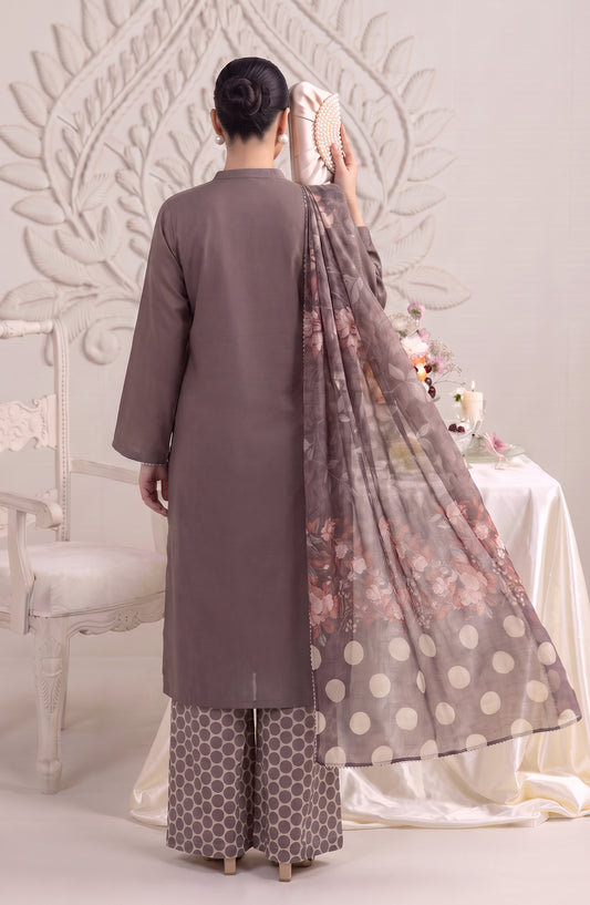Neesha by Amna Khadija Embroidered Cotton Stitched 3 Piece Suit - AKN-05 - AM26NSHA - Grey - Summer Collection