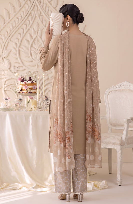 Neesha by Amna Khadija Embroidered Cotton Stitched 3 Piece Suit - AKN-06 - AM26NSHA - Beige - Summer Collection