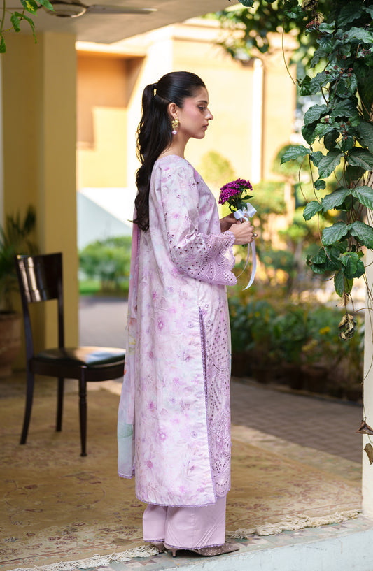 Neeshay Embroidered Lawn Unstitched 3 Piece Suit - MIRELLE - NSH26SM - Purple - Summer Collection