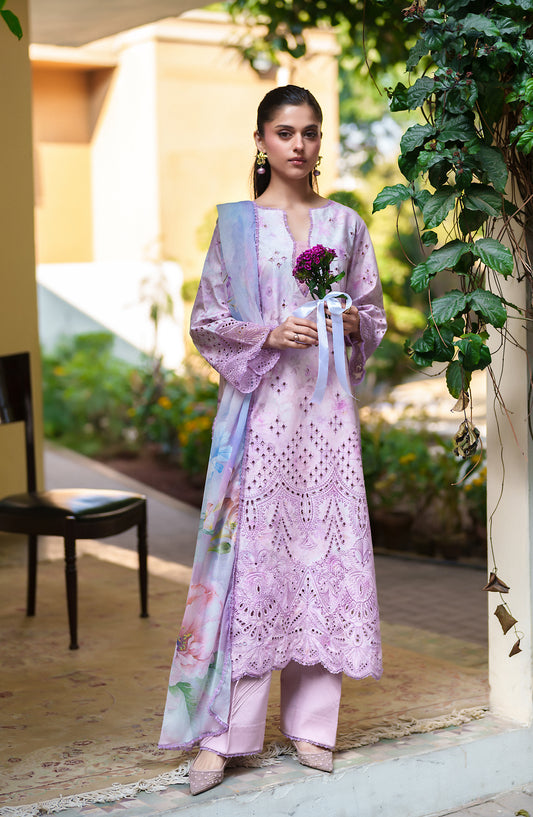 Neeshay Embroidered Lawn Unstitched 3 Piece Suit - MIRELLE - NSH26SM - Purple - Summer Collection