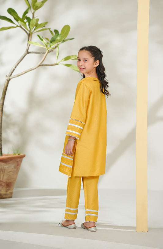 Nelofarr Guriya by Amna Khadija Printed Cotton Stitched 2 Piece Suit - AKNG-04 - AM26AKNG - Yellow - Summer Collection