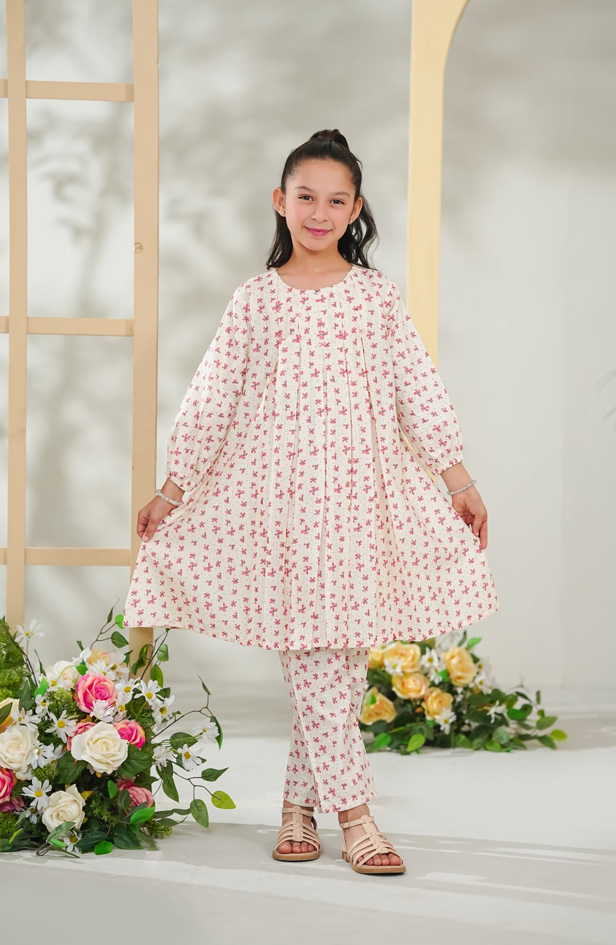 Nelofarr Guriya by Amna Khadija Printed Cotton Stitched 2 Piece Suit - AKNG-05 - AM26AKNG - White - Summer Collection