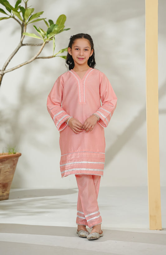 Nelofarr Guriya by Amna Khadija Printed Cotton Stitched 2 Piece Suit - AKNG-06 - AM26AKNG - Pink - Summer Collection