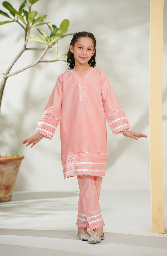 Nelofarr Guriya by Amna Khadija Printed Cotton Stitched 2 Piece Suit - AKNG-06 - AM26AKNG - Pink - Summer Collection