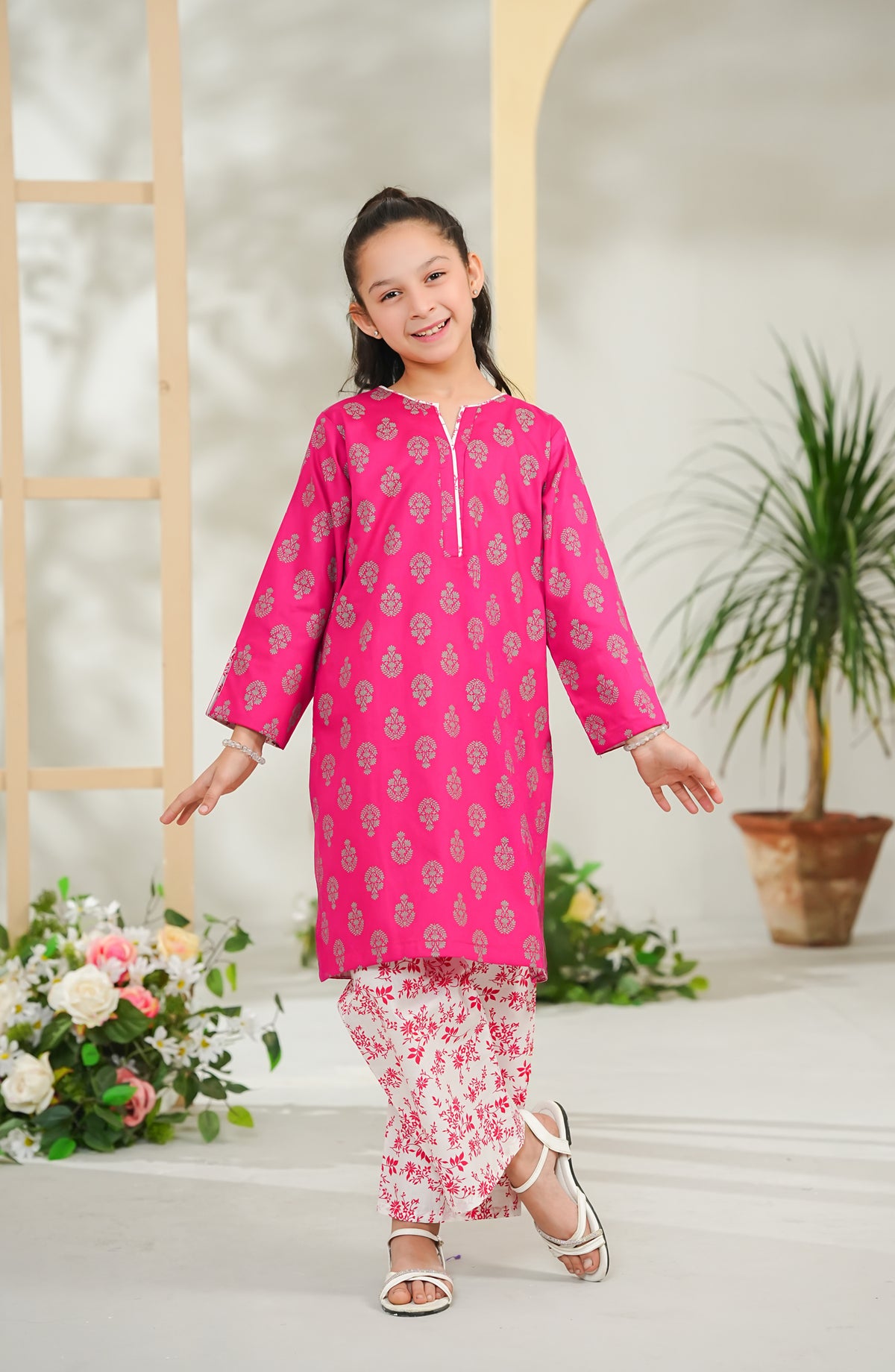 Nelofarr Guriya by Amna Khadija Printed Cotton Stitched 2 Piece Suit - AKNG-08 - AM26AKNG - Pink - Summer Collection