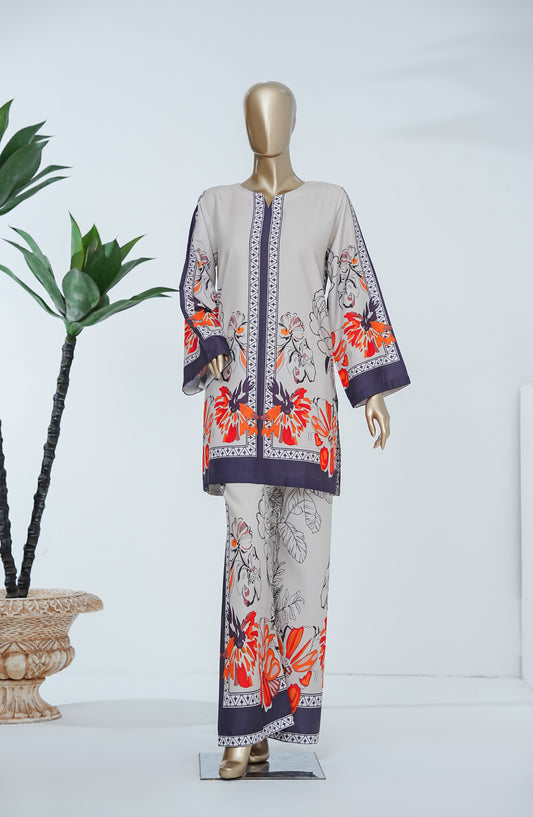 Neoma by Amna Khadija Printed Lawn Stitched 2 Piece Co-ords Set - NLP-02 - AM26NLP - Blue - Summer Collection