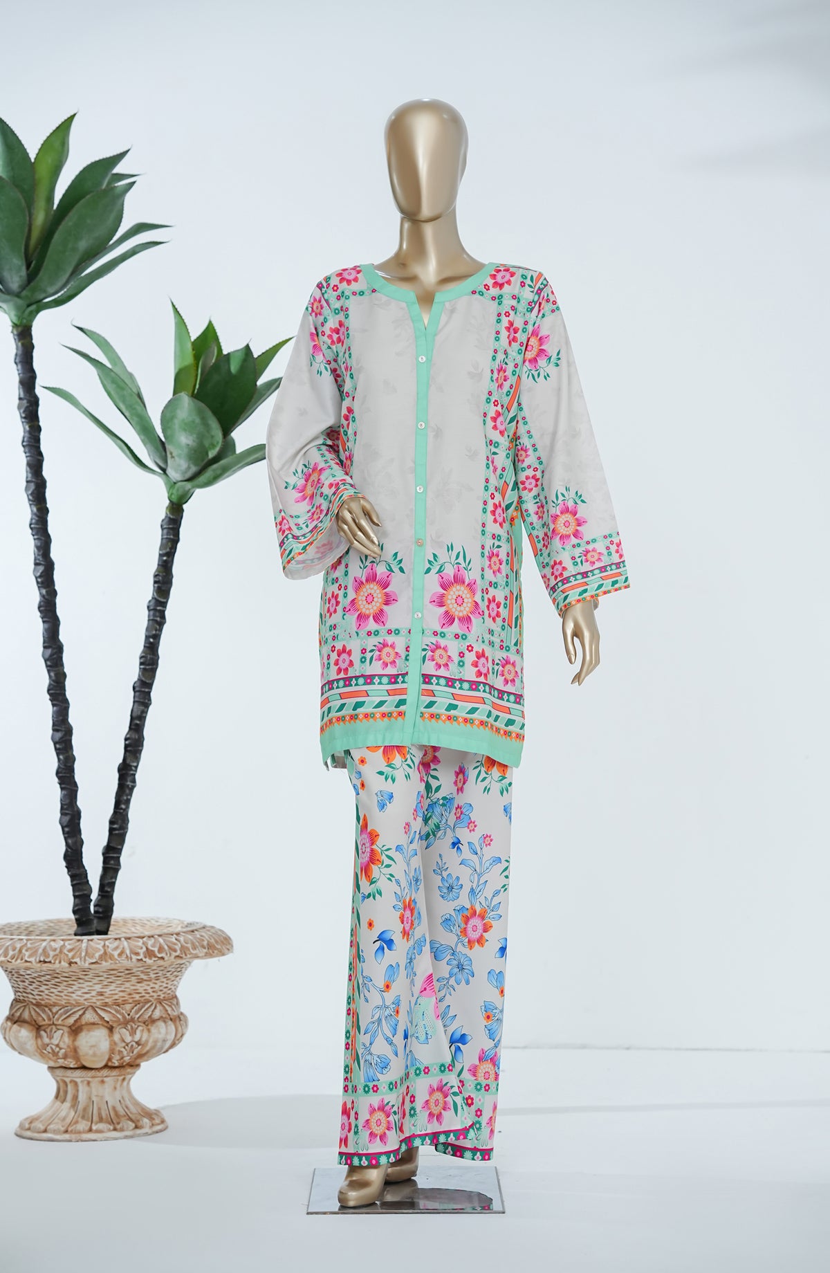 Neoma by Amna Khadija Printed Lawn Stitched 2 Piece Co-ords Set - NLP-01 - AM26NLP - Multi - Summer Collection