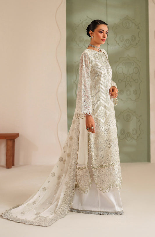 Neorah by Xenia Luxury Embroidered Chiffon Unstitched 3 Piece Suit - 07-VAREHA - XF25NRH - White - Formals Collection