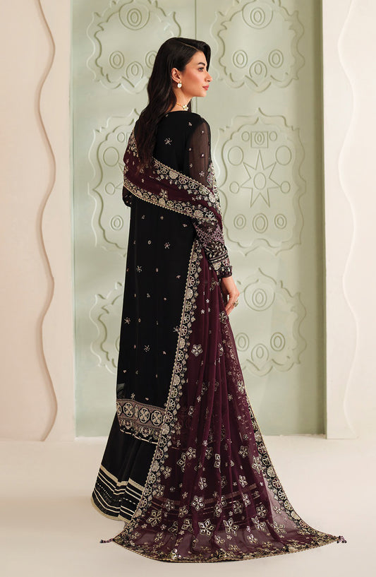 Neorah by Xenia Luxury Embroidered Chiffon Unstitched 3 Piece Suit - 01-AYAT - XF25NRH - Black - Formals Collection