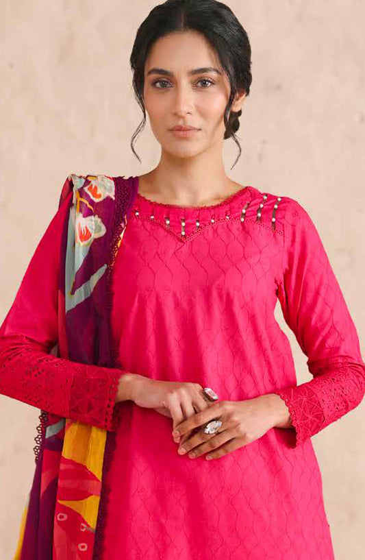 Neysa by Johra Chikankari Lawn Unstitched 3 Piece Suit - JS-92 - JH26NYS - Pink - Summer Collection
