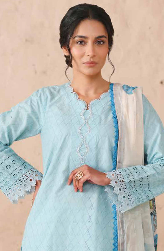 Neysa by Johra Chikankari Lawn Unstitched 3 Piece Suit - JS-90 - JH26NYS - Blue - Summer Collection