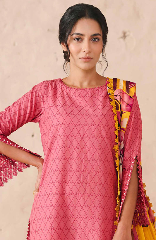 Neysa by Johra Chikankari Lawn Unstitched 3 Piece Suit - JS-87 - JH26NYS - Pink - Summer Collection