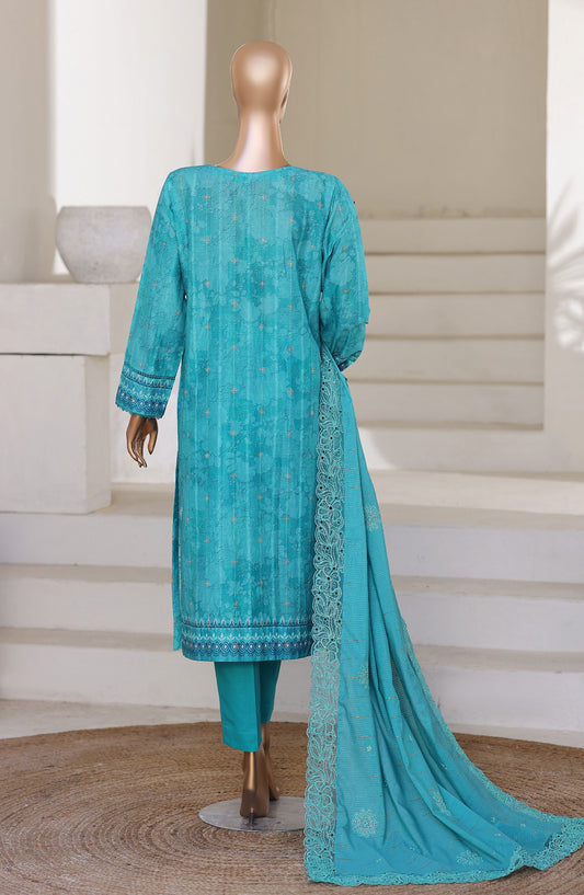 Ninokara by HZ Textile Embroidered Jacquard Unstitched 3 Piece Suit - D-10 - HZ26KNRA - Blue - Summer Collection