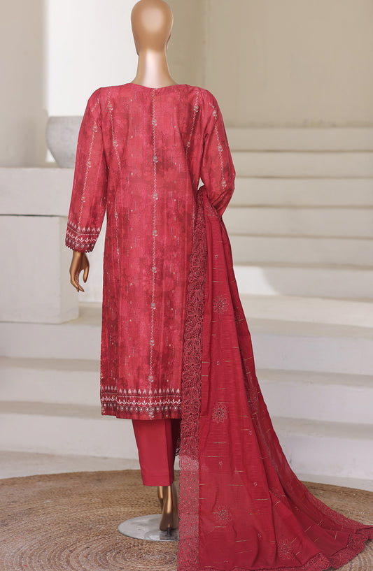 Ninokara by HZ Textile Embroidered Jacquard Unstitched 3 Piece Suit - D-07 - HZ26KNRA - Red - Summer Collection